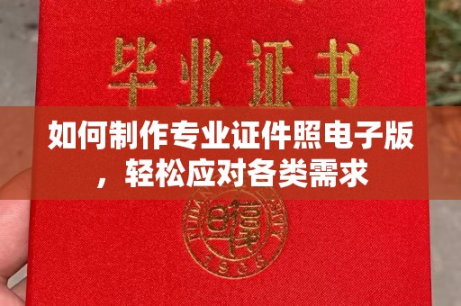 丰顺如何制作专业证件照电子版，轻松应对各类需求